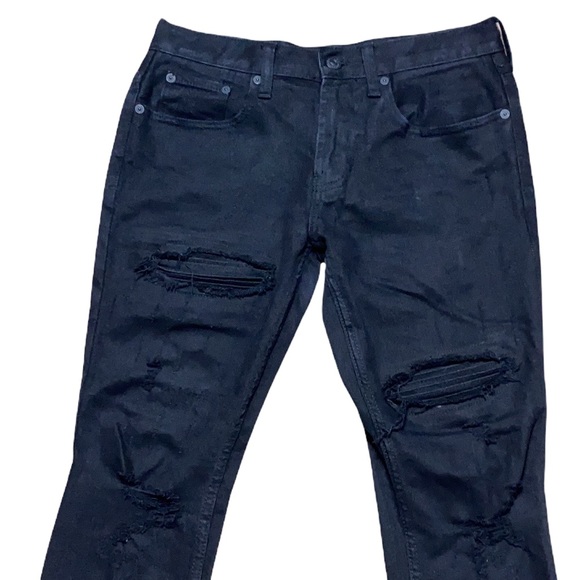 Black Skinny Distressed Jeans 28x30 - Picture 3 of 13